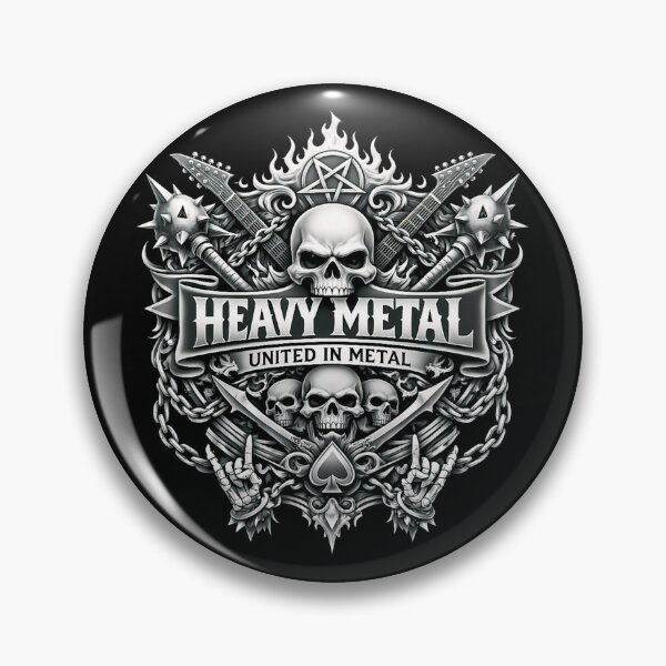 Item preview, Heavy Metal United In Metal Skull Crest Artwork designed and sold by DeimosArtIntl.