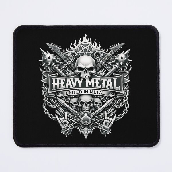 Item preview, Heavy Metal United In Metal Skull Crest Artwork designed and sold by DeimosArtIntl.