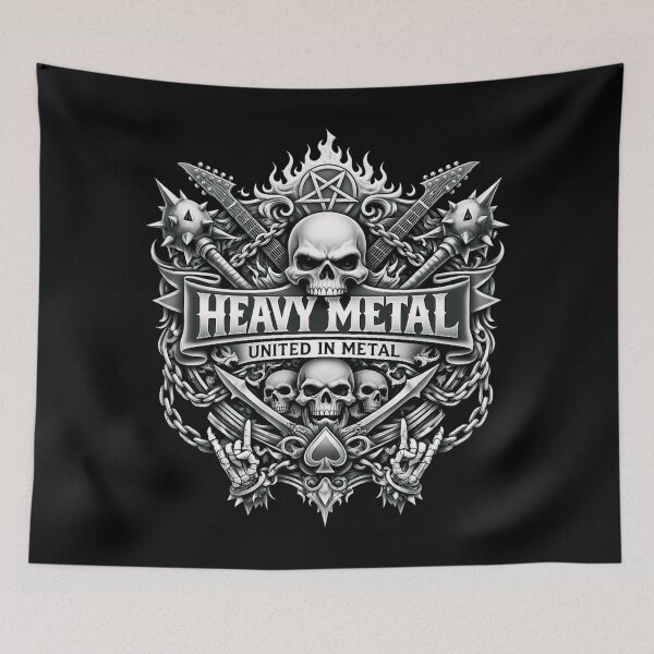 Item preview, Heavy Metal United In Metal Skull Crest Artwork designed and sold by DeimosArtIntl.