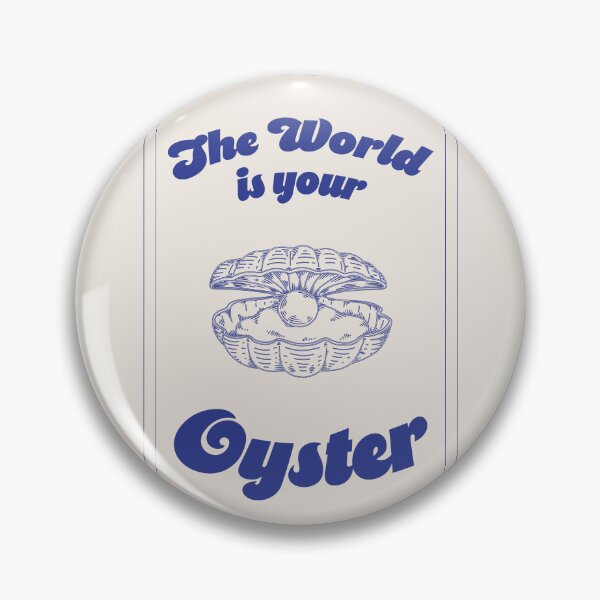 Item preview, "The World Is Your Oyster" Nautical Blue Theme Typography Art, Positive Affirmation Quotes designed and sold by SpringTeaDesigns.