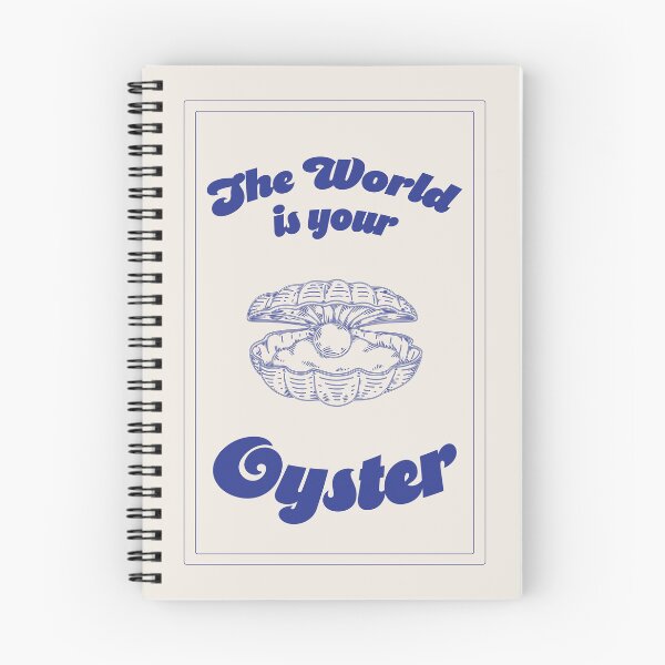 Item preview, "The World Is Your Oyster" Nautical Blue Theme Typography Art, Positive Affirmation Quotes designed and sold by SpringTeaDesigns.