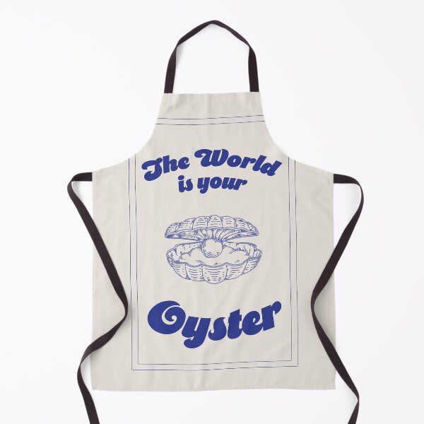 Item preview, "The World Is Your Oyster" Nautical Blue Theme Typography Art, Positive Affirmation Quotes designed and sold by SpringTeaDesigns.