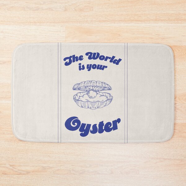 Item preview, "The World Is Your Oyster" Nautical Blue Theme Typography Art, Positive Affirmation Quotes designed and sold by SpringTeaDesigns.