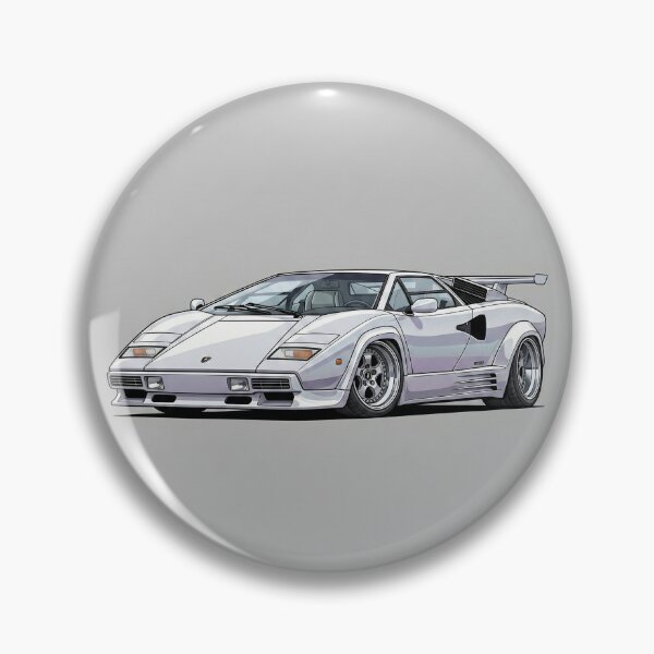 Item preview, Lamborghini Countach LP5000S White Vintage Retro Stance Car Illustration Art designed and sold by Motorline44.