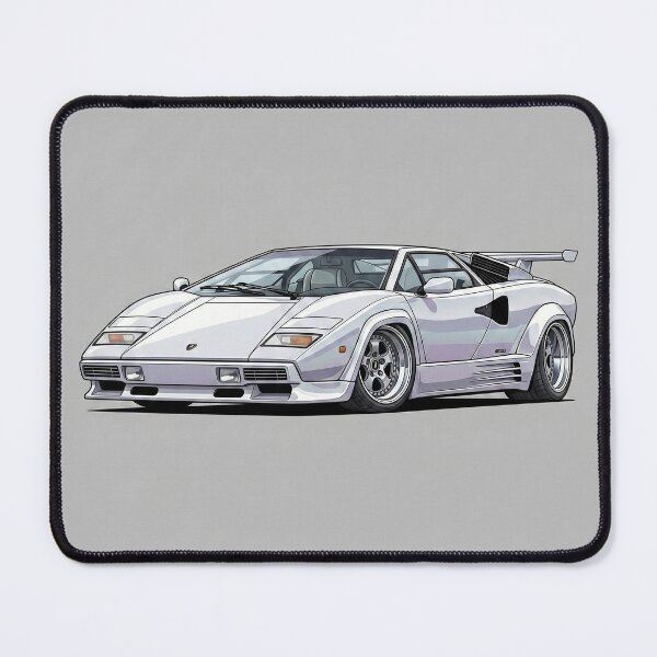 Item preview, Lamborghini Countach LP5000S White Vintage Retro Stance Car Illustration Art designed and sold by Motorline44.