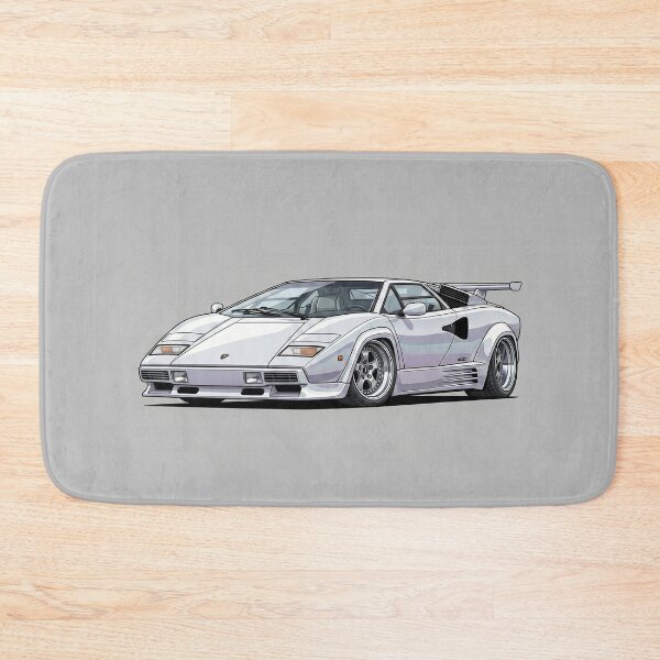 Item preview, Lamborghini Countach LP5000S White Vintage Retro Stance Car Illustration Art designed and sold by Motorline44.