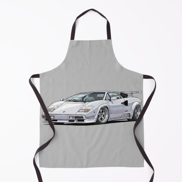 Item preview, Lamborghini Countach LP5000S White Vintage Retro Stance Car Illustration Art designed and sold by Motorline44.