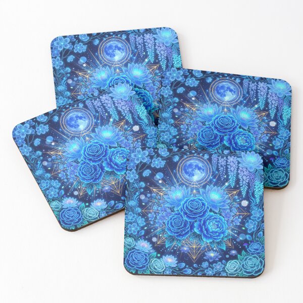 Item preview, Neon Blue Flower Dreams – Nature Art designed and sold by DervoTeck2767.