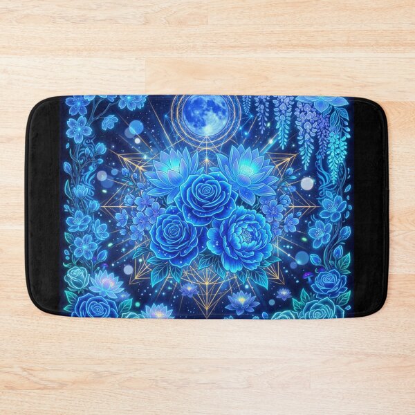 Item preview, Neon Blue Flower Dreams – Nature Art designed and sold by DervoTeck2767.