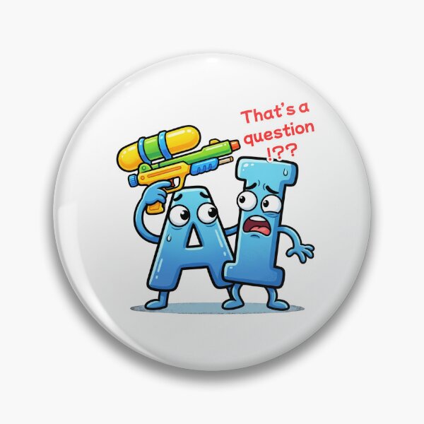 Item preview, Funny AI Question Water Gun Fight Cartoon designed and sold by rich-moda.