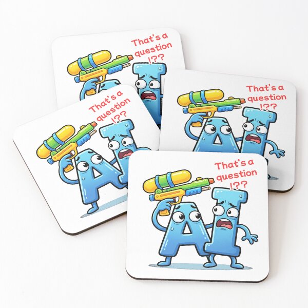 Item preview, Funny AI Question Water Gun Fight Cartoon designed and sold by rich-moda.