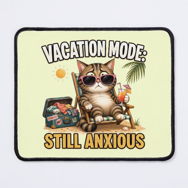 Item preview, Anxious Cat Vacation Humor Gift designed and sold by Gentlestate.