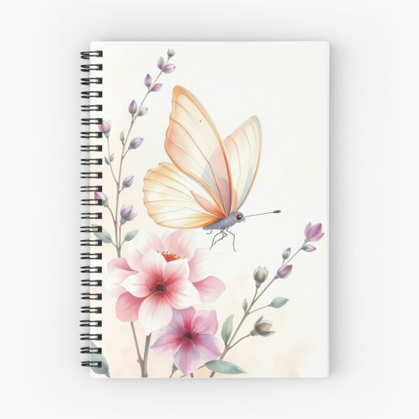 Item preview, Yellow Butterfly Hovering Over Pink Flowers Art designed and sold by Vida e Arte.