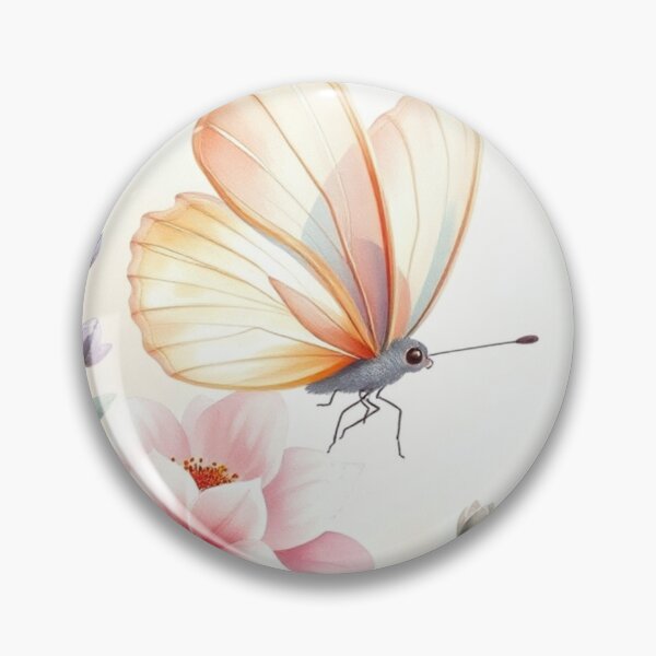 Item preview, Yellow Butterfly Hovering Over Pink Flowers Art designed and sold by Vida e Arte.