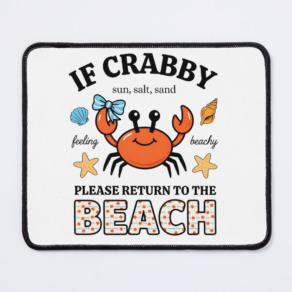 Item preview, Cute Crab Beach Bow Seashell Summer Coastal Art designed and sold by DariaOltes.