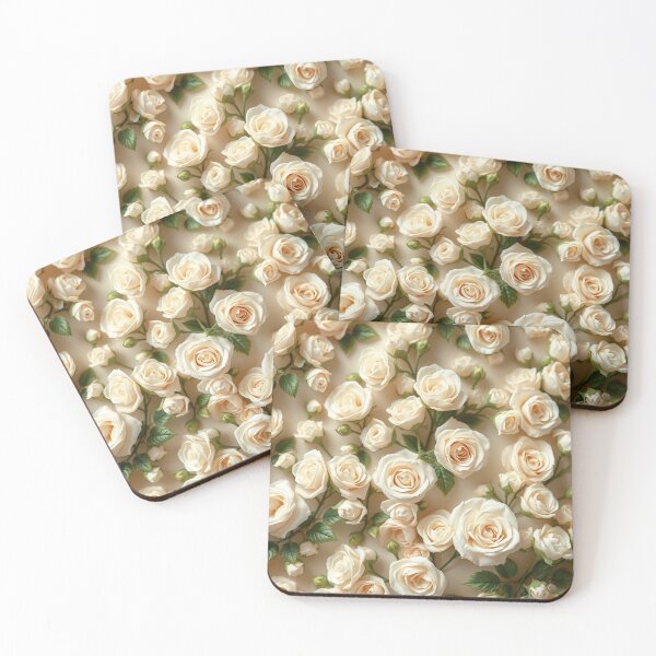 Item preview, Elegant White Rose Floral Bouquet designed and sold by IntelliMindDesigns.