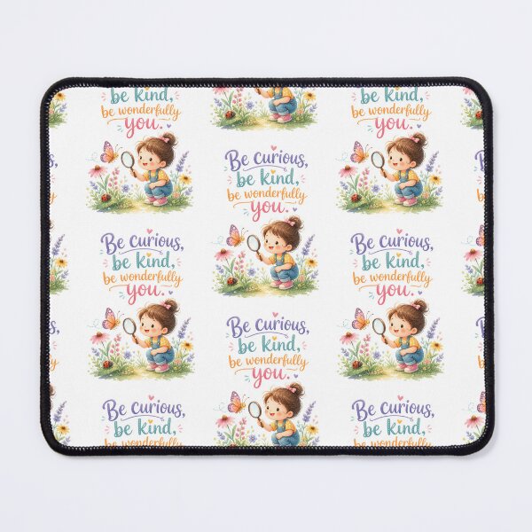 Item preview, Be Curious Be Kind Be Wonderfully You Cute Girl Inspirational Quote Sticker | Positive Affirmation Kids Wall Art designed and sold by LoveNurseries.