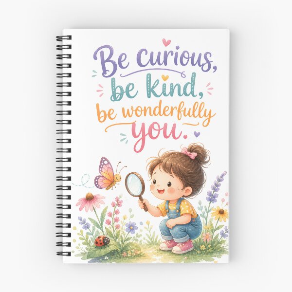 Item preview, Be Curious Be Kind Be Wonderfully You Cute Girl Inspirational Quote Sticker | Positive Affirmation Kids Wall Art designed and sold by LoveNurseries.