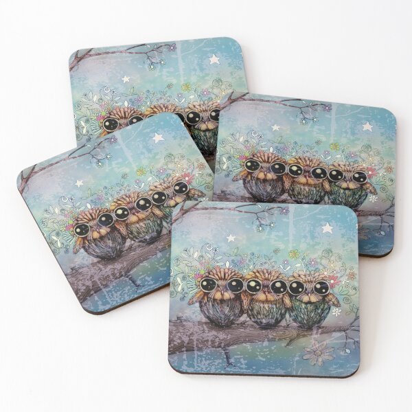 Item preview, Three Little Whimsical Night Owls  designed and sold by Karin Taylor.