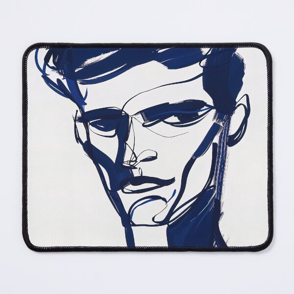 Item preview, Canadian man, portrait - Blue Abstract Art designed and sold by shadow-bloom.
