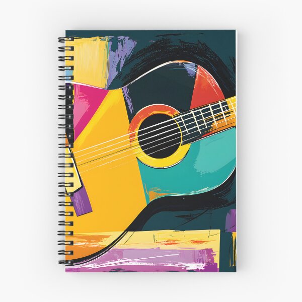 Item preview, Acoustic Guitar in Vibrant Harmony - Bold Brushstrokes and Colorful Abstract Rhythm designed and sold by OlfactoART Studio.