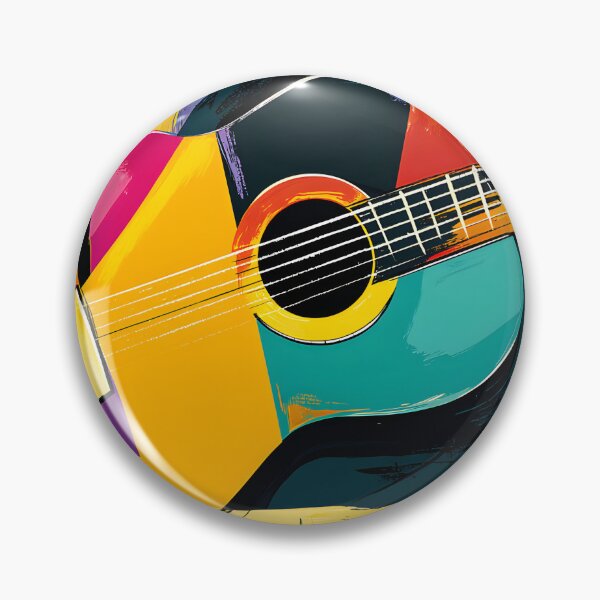 Item preview, Acoustic Guitar in Vibrant Harmony - Bold Brushstrokes and Colorful Abstract Rhythm designed and sold by OlfactoART Studio.
