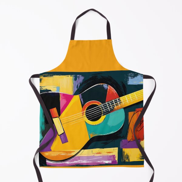Item preview, Acoustic Guitar in Vibrant Harmony - Bold Brushstrokes and Colorful Abstract Rhythm designed and sold by OlfactoART Studio.