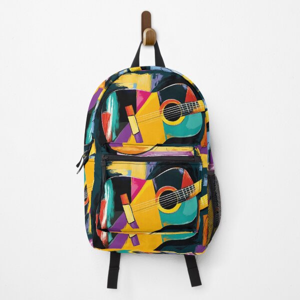 Item preview, Acoustic Guitar in Vibrant Harmony - Bold Brushstrokes and Colorful Abstract Rhythm designed and sold by OlfactoART Studio.