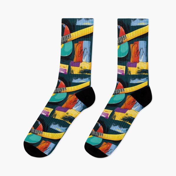 Item preview, Acoustic Guitar in Vibrant Harmony - Bold Brushstrokes and Colorful Abstract Rhythm designed and sold by OlfactoART Studio.