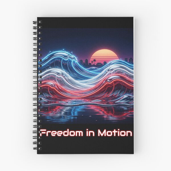 Item preview, Freedom in Motion | Patriotic Neon Wave Art designed and sold by Studioeightysix.