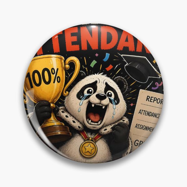 Item preview, Perfect Attendance Showed Up Funny Panda Student Meme designed and sold by Easternpantry.