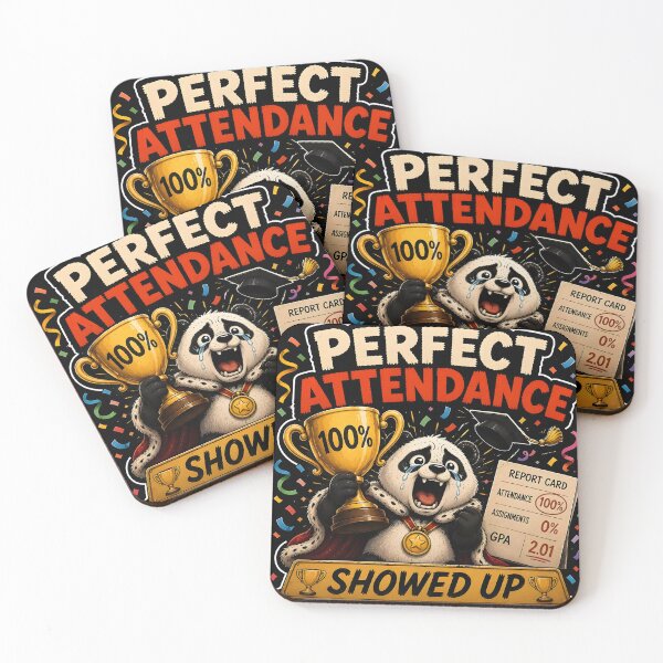 Item preview, Perfect Attendance Showed Up Funny Panda Student Meme designed and sold by Easternpantry.