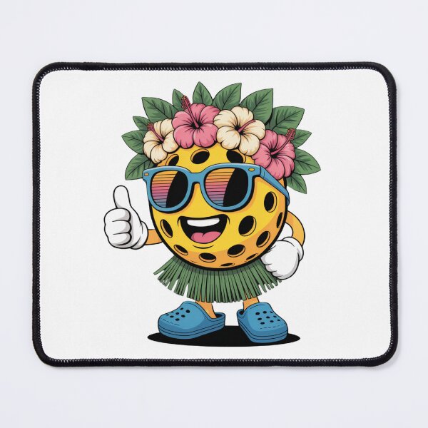 Item preview, Tropical Hawaiian Pickleball Character Funny Cartoon designed and sold by DariaOltes.