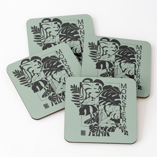 Item preview, Monstera Black Print designed and sold by Noem-Prints.