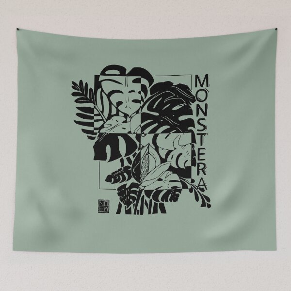 Item preview, Monstera Black Print designed and sold by Noem-Prints.