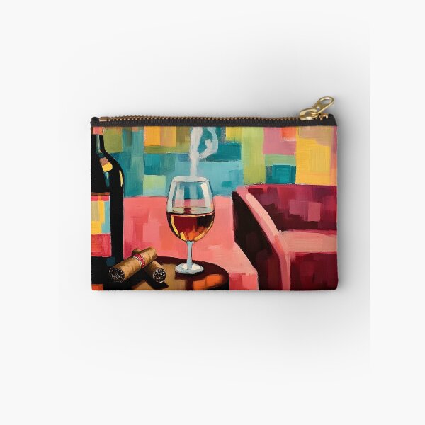 Item preview, Cigar Lounge Retreat - Two Cigars Fine Wine and Bold Contemporary Lounge Ambiance designed and sold by OlfactoART Studio.