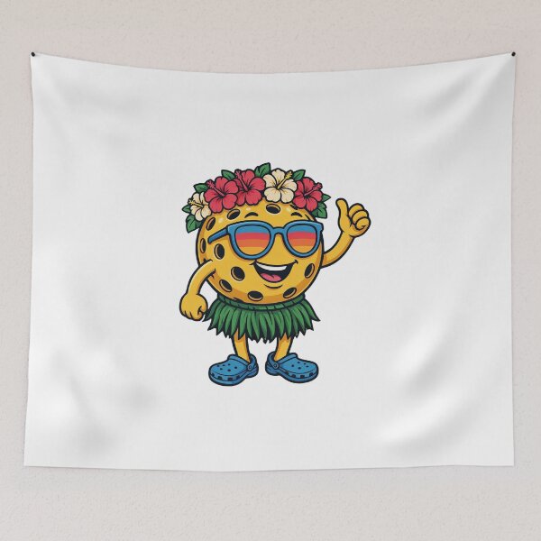 Item preview, Tropical Pickleball Character Hawaiian Hula Retro designed and sold by DariaOltes.