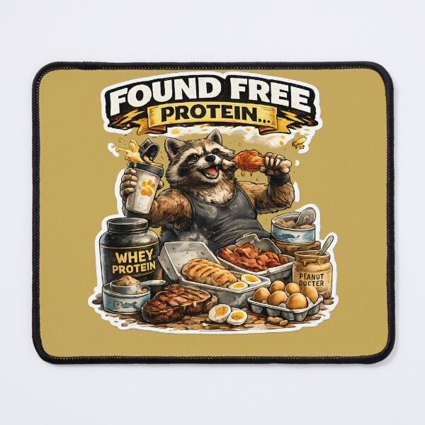 Item preview, Free Protein Raccoon designed and sold by lazygum.