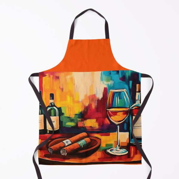 Item preview, Wine and Cigars in Abstract Elegance - Vibrant Bottles Rich Reds and Sophisticated Style designed and sold by OlfactoART Studio.