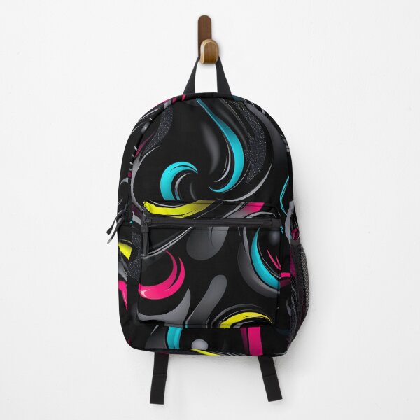 Item preview, Vibrant And Dynamic Abstract Style By Flowing Swirling Forms Set Against A Stark Black Background designed and sold by KLERIKSTORE.