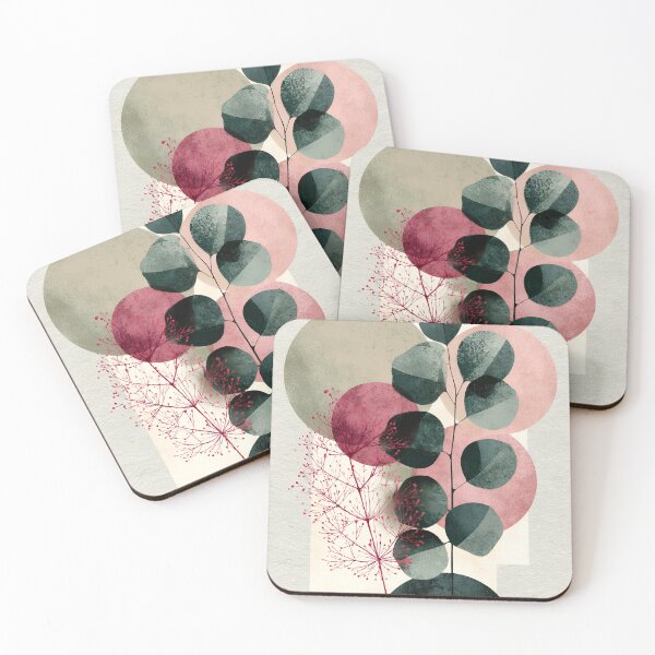 Item preview, Boho Eucalyptus Botanical Abstract Sage Green Pink Art designed and sold by daila70.
