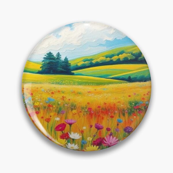 Item preview, Wildflower Colorful Landscape Painting  designed and sold by AllAroundArtist.