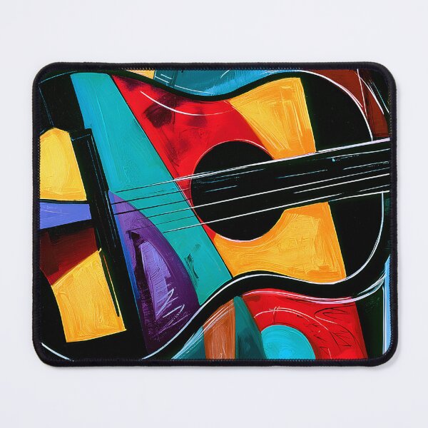 Item preview, Guitar in Vibrant Abstraction - Bold Geometric Shapes Alive with Color and Musical Energy designed and sold by OlfactoART Studio.