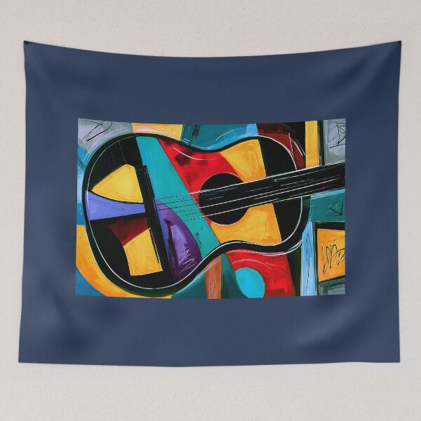 Item preview, Guitar in Vibrant Abstraction - Bold Geometric Shapes Alive with Color and Musical Energy designed and sold by OlfactoART Studio.