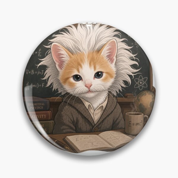 Item preview, Professor Whiskers — Einstein Cat Illustration designed and sold by the-cute-nerd.