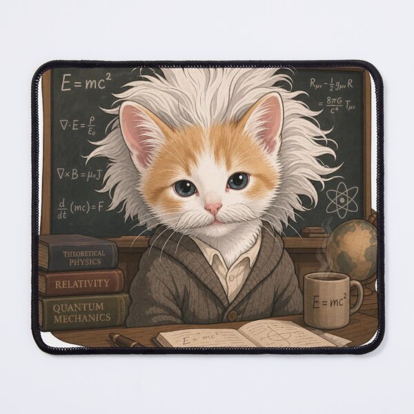Item preview, Professor Whiskers — Einstein Cat Illustration designed and sold by the-cute-nerd.
