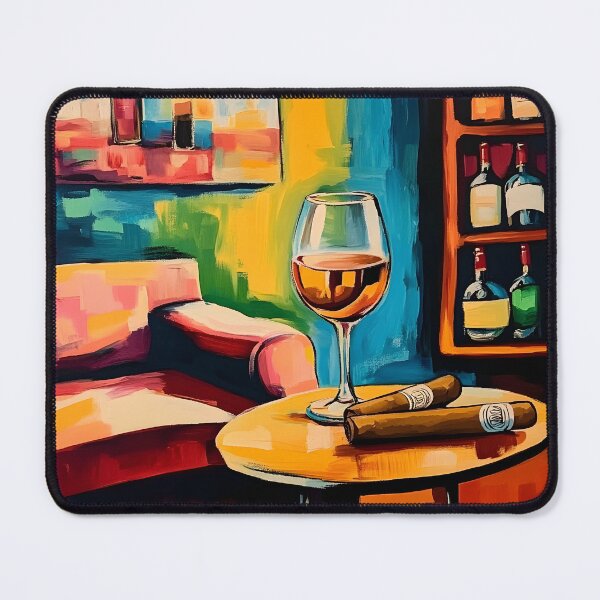 Item preview, Stylish Wine Lounge - Fine Cigars Smoky Elegance and Vibrant Contemporary Ambiance designed and sold by OlfactoART Studio.