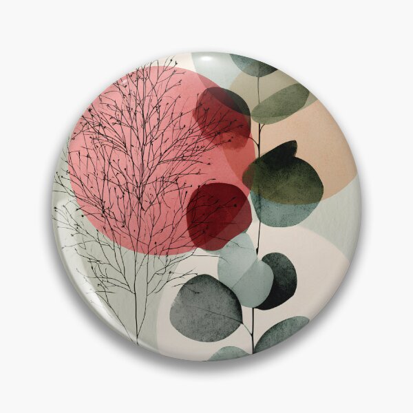Item preview, Boho Eucalyptus Branch Sage Pink Abstract Botanical Art designed and sold by daila70.