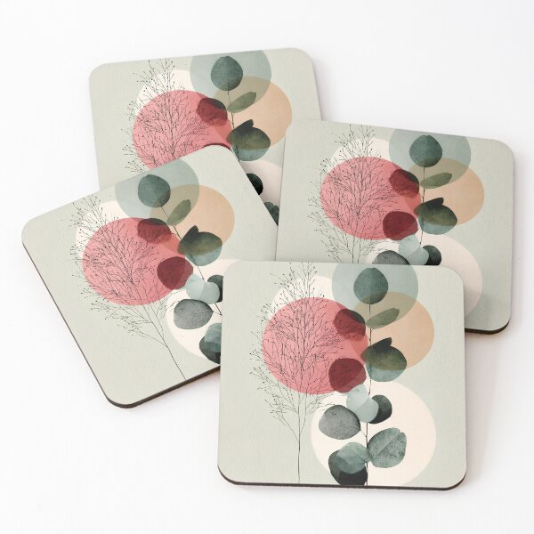 Item preview, Boho Eucalyptus Branch Sage Pink Abstract Botanical Art designed and sold by daila70.