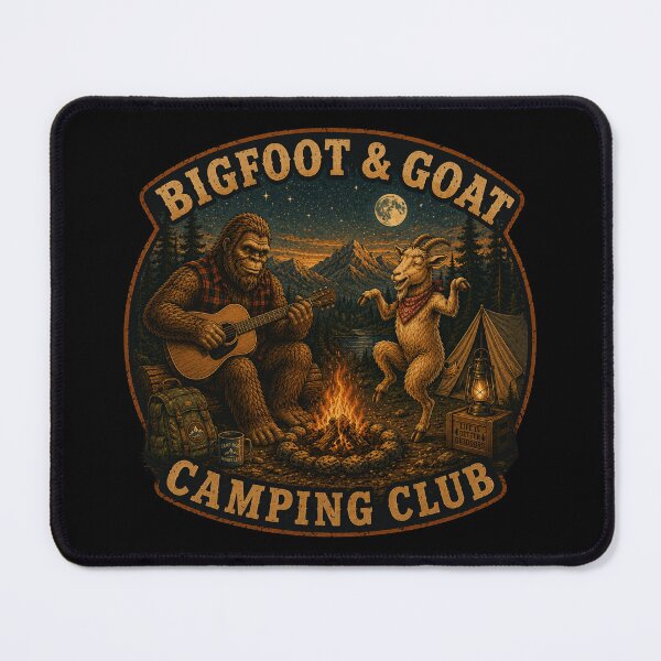 Item preview, Bigfoot & Goat Camping Club – Campfire Jam designed and sold by NicheBloom.